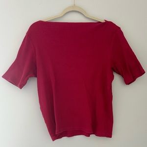 Uniqlo Ribbed Boat neck Pink Top Size XL